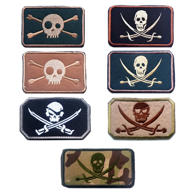 Skull Pirate Liberty Freedom  Patch Armband Badge Military Decorative Sewing Applique Embellishment Tactical Patches