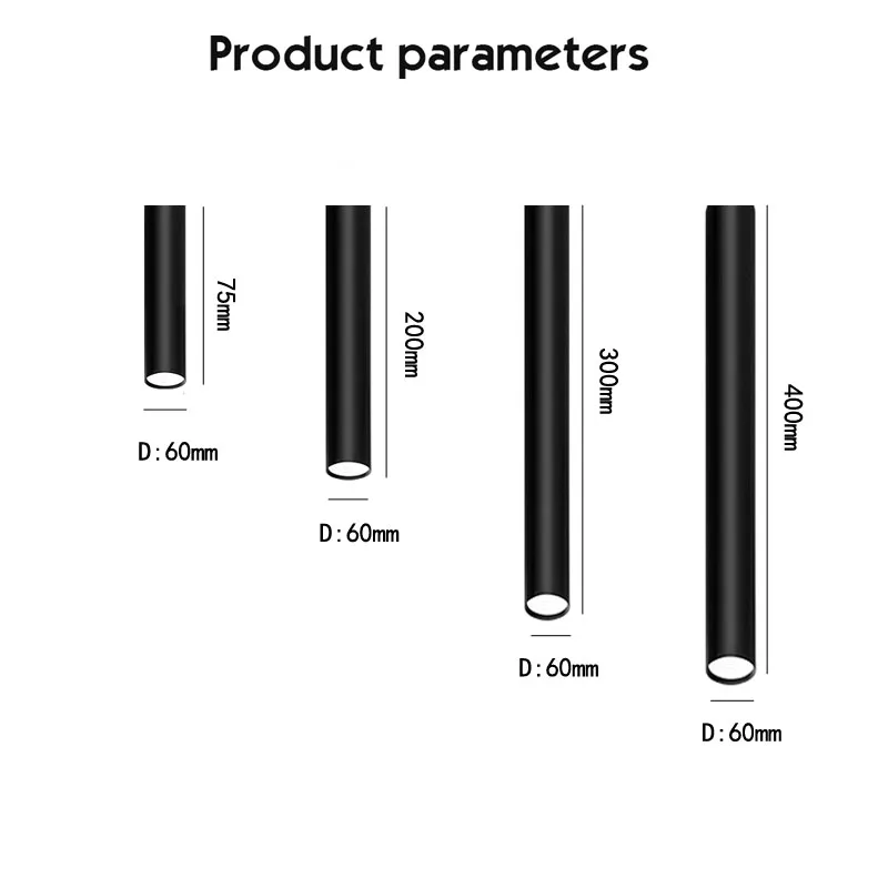 Luz descendente de tubo largo montada en superficie, lámpara de techo moderna de aluminio de 7W y 12W para interiores, sala de estar, cocina, tienda