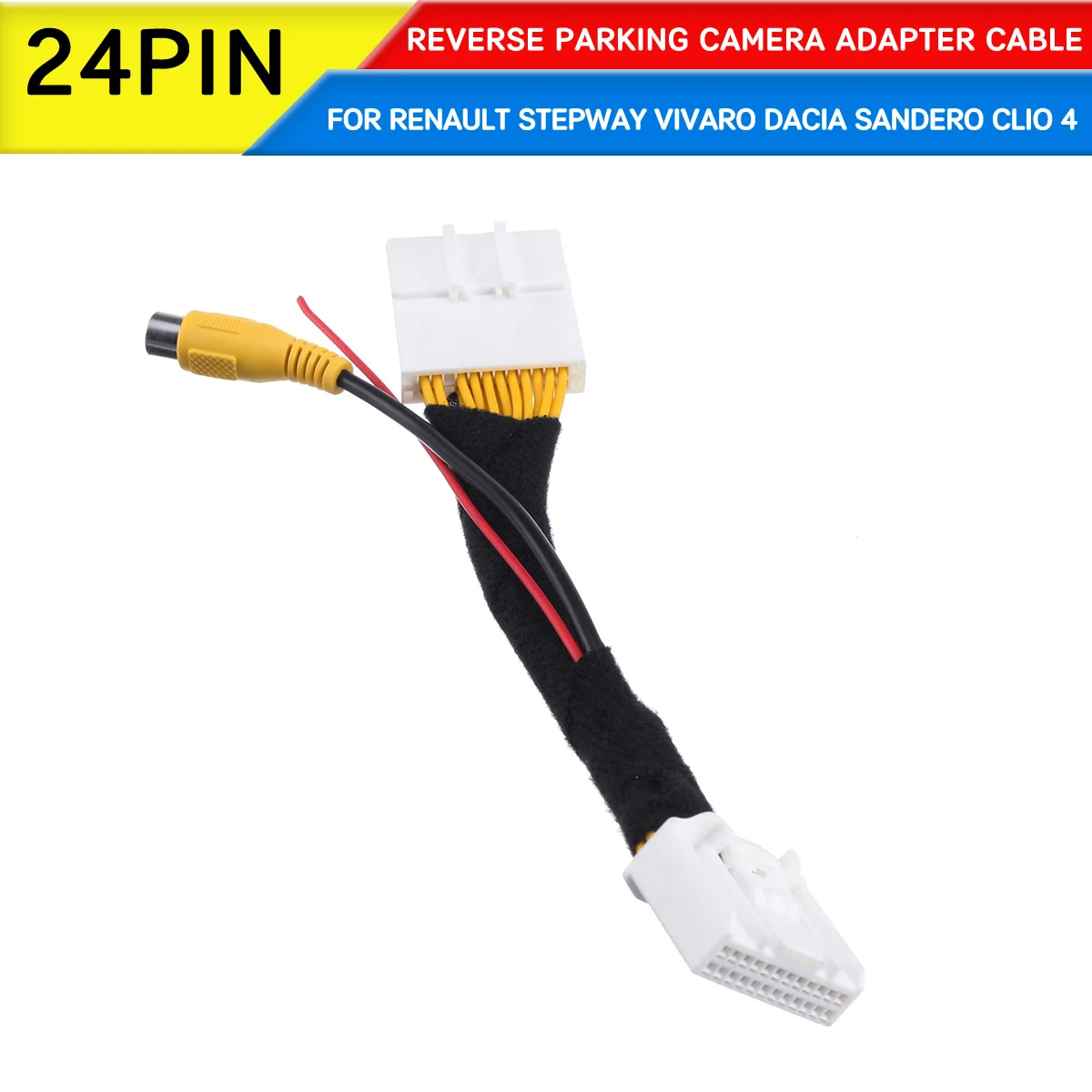 24Pin Original Video Input Switch Reverse Parking Camera RCA Adapter Cable For Renault Stepway Vivaro Dacia Sandero Clio 4