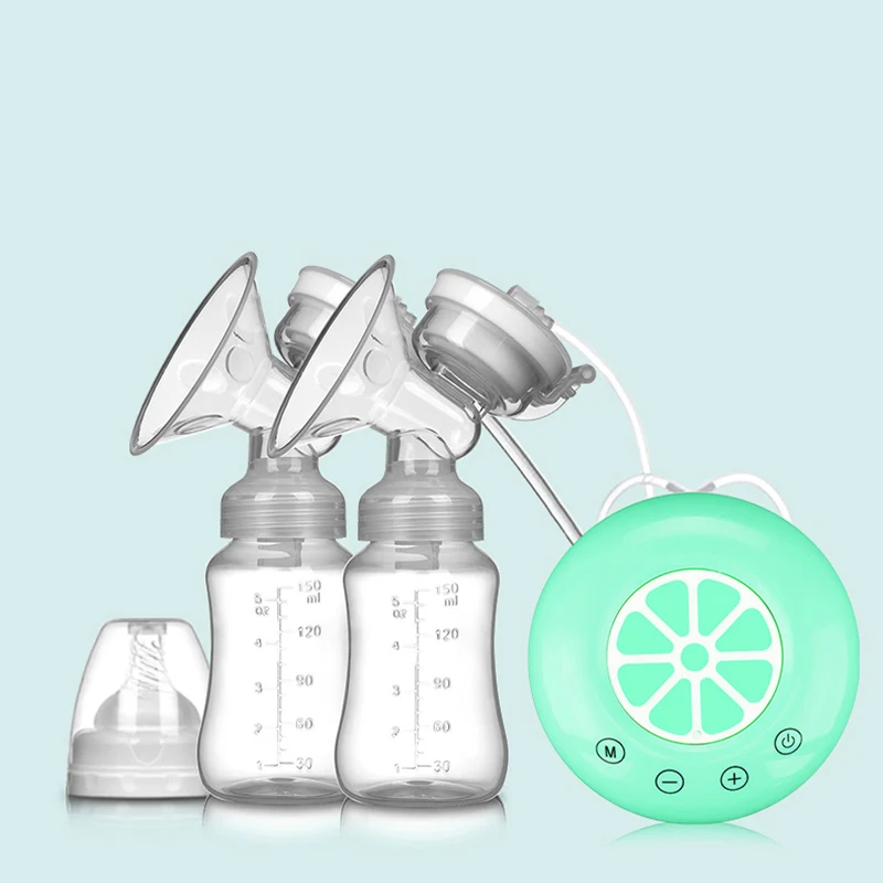 Double Electric Breast Pump USB Electric Breast Pump With Baby Milk Bottle Cold Heat Pad BPA free Powerful Breast Pumps