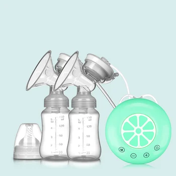 Bomba de mama elétrica dupla usb bomba de mama elétrica com garrafa de leite do bebê almofada calor frio bpa livre bombas de mama poderosas