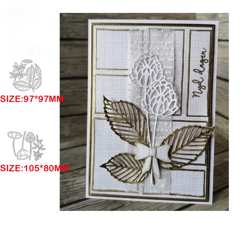 

New Arrival Metal Lotus Leaf Branch Stems Cutting Dies for 2021 DIY Scrapbooking Cards Making Decorative Craft Stencil