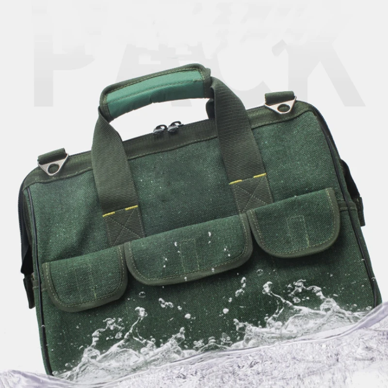 Large Capacity Thickened Canvas Tool Bag Electrician Repair Multifunctional Messenger Bag Tool Bag Shoulder Bag Waterproof