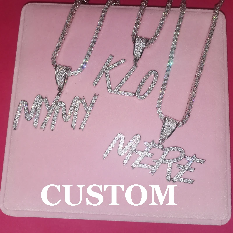 

Customized Name Necklaces & Pendant Zircon Women Men's Hip Hop Jewelry With Tennis Chain