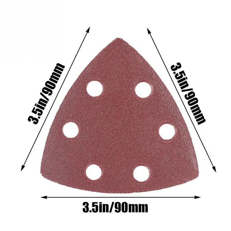 100pcs Sandpaper Mixed Grits 90mm Delta Sander Sand Paper Hook & Loop Disc Abrasive Tools for Sanding + 1pc 90mm Sand Pad