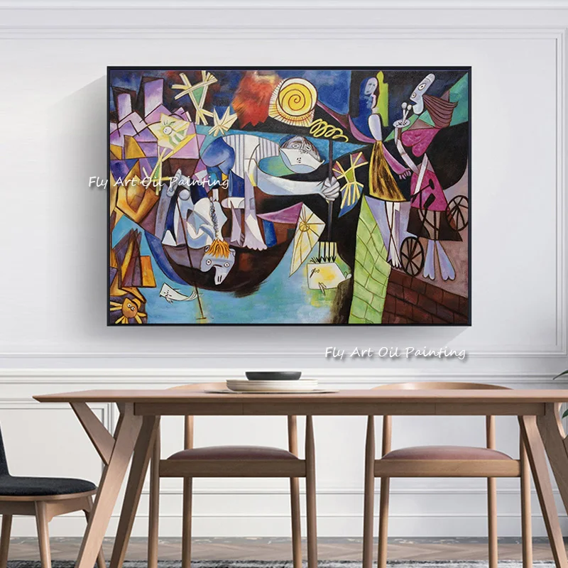 

Night Fishing At Antibes Masterpiece Reproduction Picasso Handmad Oil Painting Abstract Canvas Painting Wall Art Home Decoration