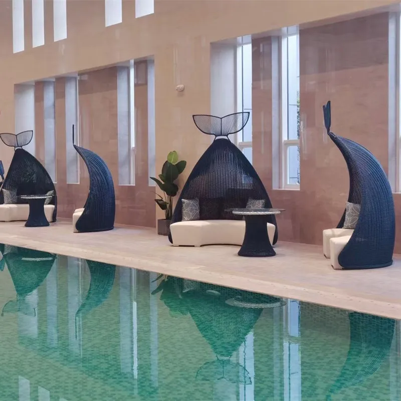 3-teilig/Set Outdoor Pe Rattan Couch Chat Set Wal Form Schnitts ofa Schnitt Set Korb Terrassen möbel mit Tisch neu