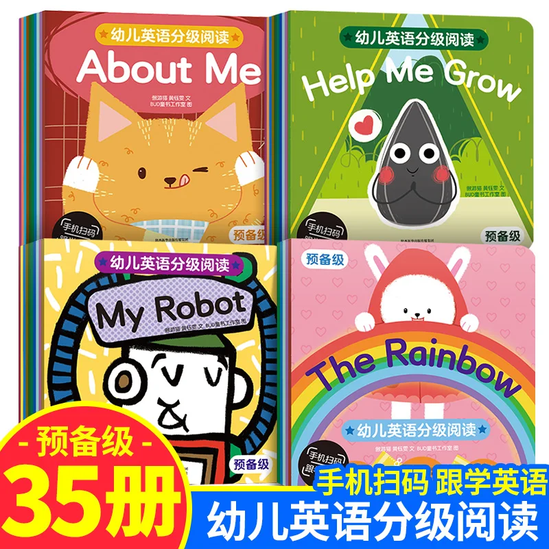 

35 Book/Sets15CMx15CM Kids color English Picture Parent-Child Educational Book Gift For Children Baby Learn Reading Story Books