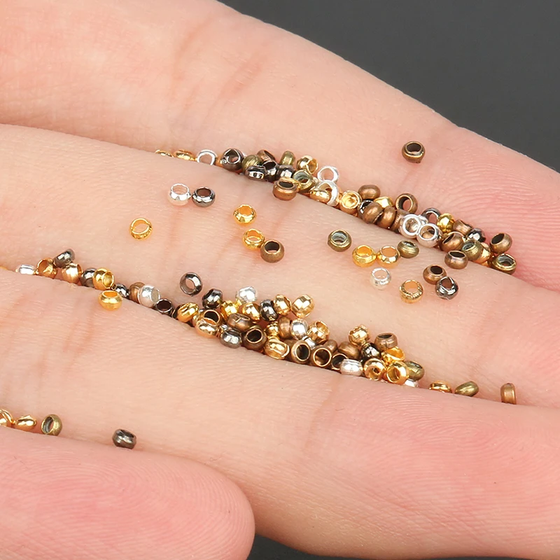 1000pcs Gold Plated Copper Crimp Beads, 2.5mm