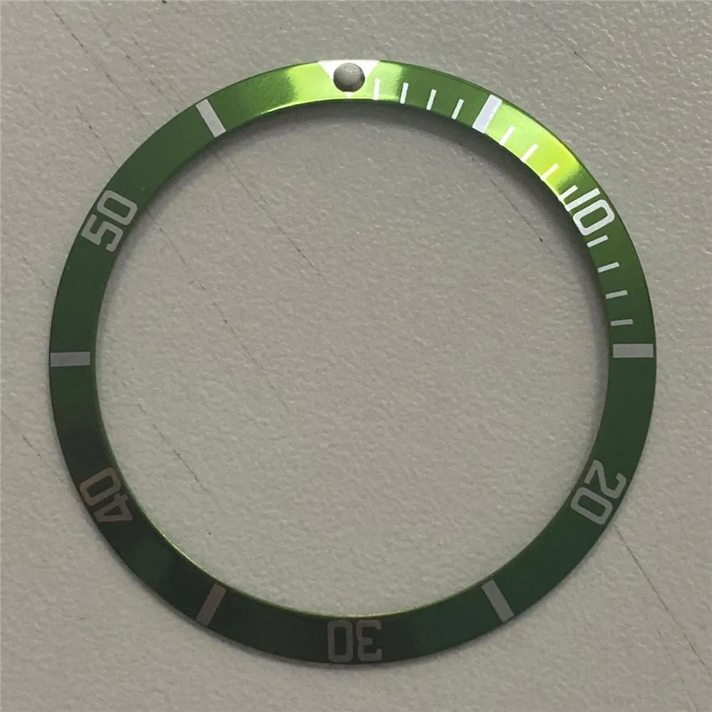 36.5mm Watch Bezel Aluminum Insert Ring 30.6mm Inner Diameter Replacement Black/Green/Red/Blue Bezels for Wristwatch Accessories