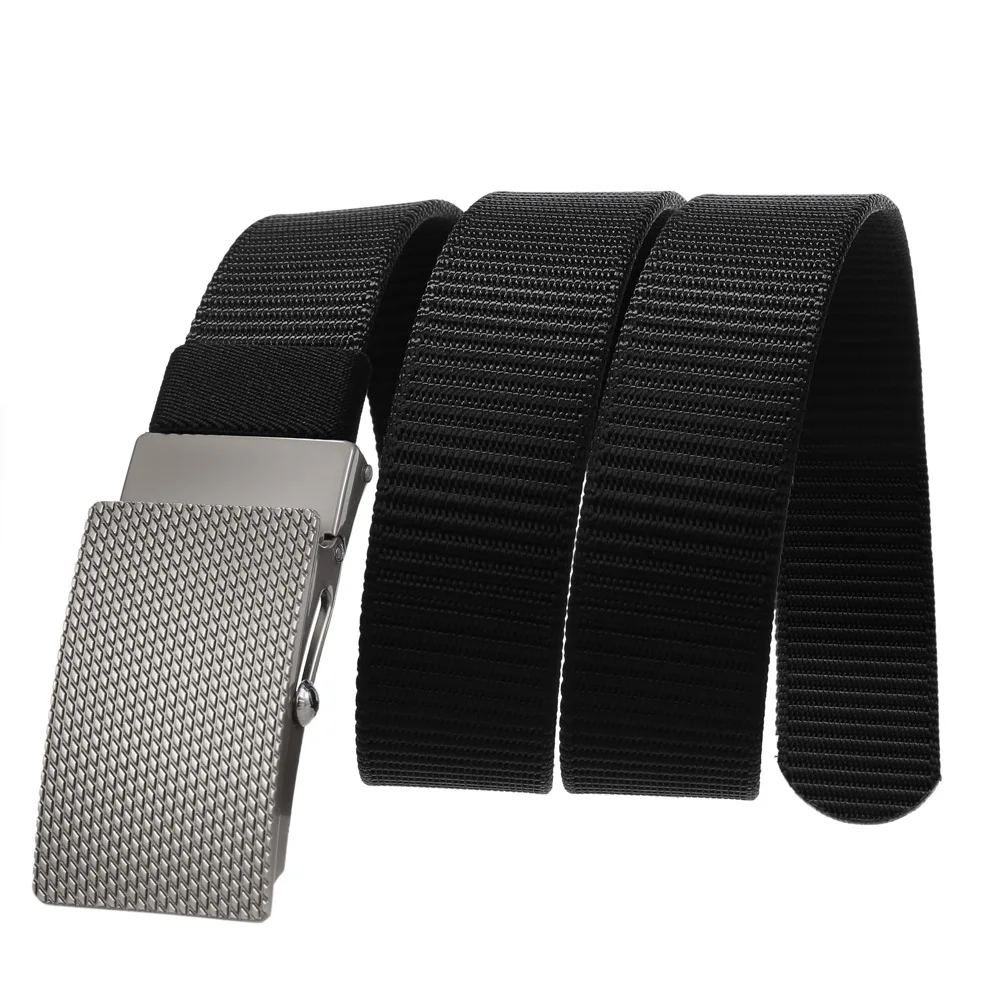 New Casual Business Men\'s Belt Nylon Canvas Automatic Buckle Waistband Fashion Luxury Designer High Quality Male Belts 3.5cm