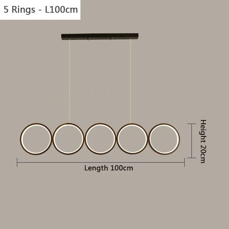 LED ring pendant light Simple black pendant light Dining Room Nordic Creative long wire light Coffee Shop kitchen pendant light