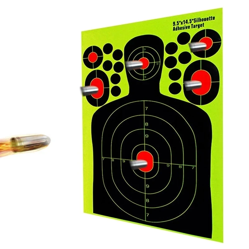 10pcs Targets Silhouette Sticker Targets Adhesive Reactive Man Silhouette Air Rifle Gun Round Target  Hunting Shooting