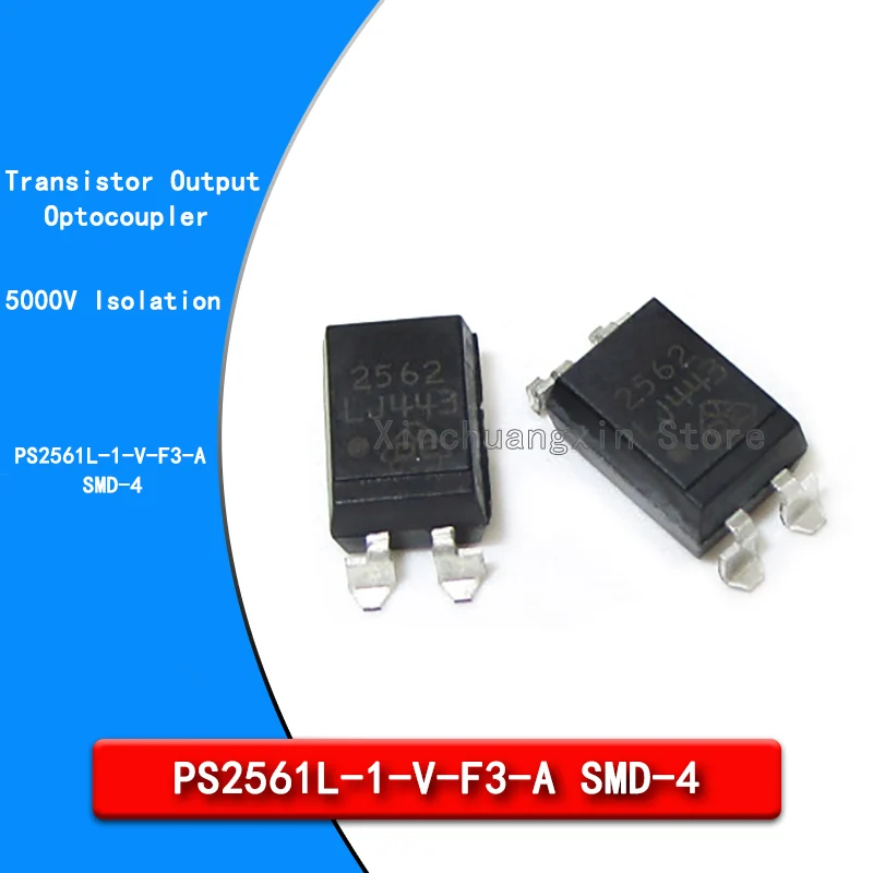 5pcs/lot PS2562 PS2561L-1-V-F3-A Transistor Output Optocoupler, 1-Element, 5000V Isolation SURFACE MOUNT, PLASTIC PACKAGE-4