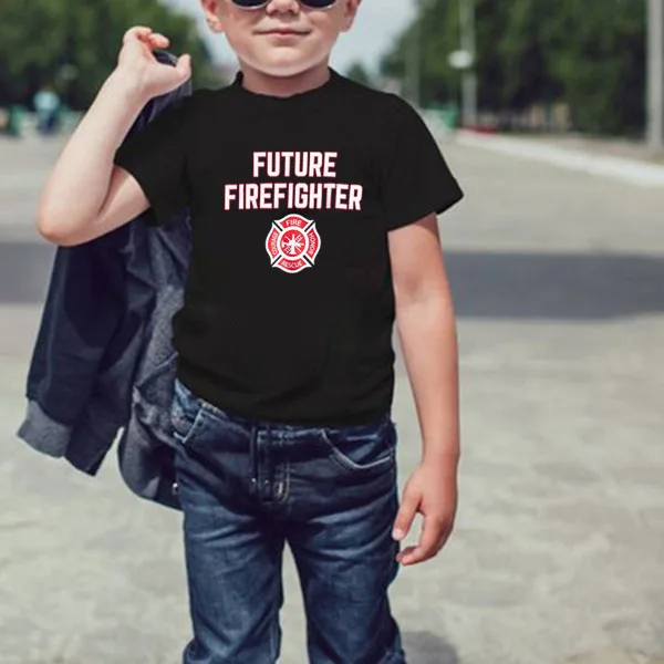Future Firefighter | Cute Kid's Fire Fighter Badge Boy Girl Child Youth T-Shirt Kids Clothes