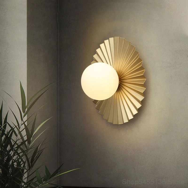 

Modern minimalist bronze wall lamp retro luxury bedroom bedside staircase aisle living room background wall LED decorative lamp