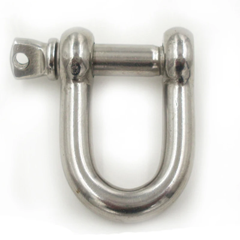 1PC 304 stainless steel D type shackle U type steel buckle chain buckle marine rigging lifting hook buckle M4-M20