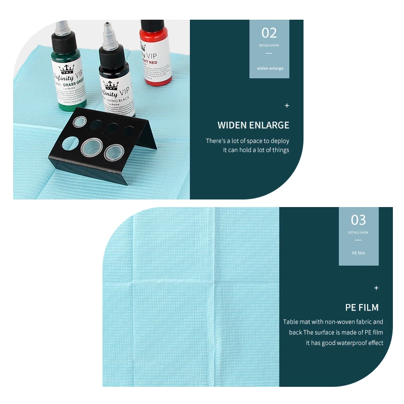 وسادة تنظيف الوشم الأزرق القابل للتصرف ، غشاء مركب مزدوج الطبقة ، ماص ، ورق مريلة طبي مقاوم للماء ، إكسسوارات الوشم #5