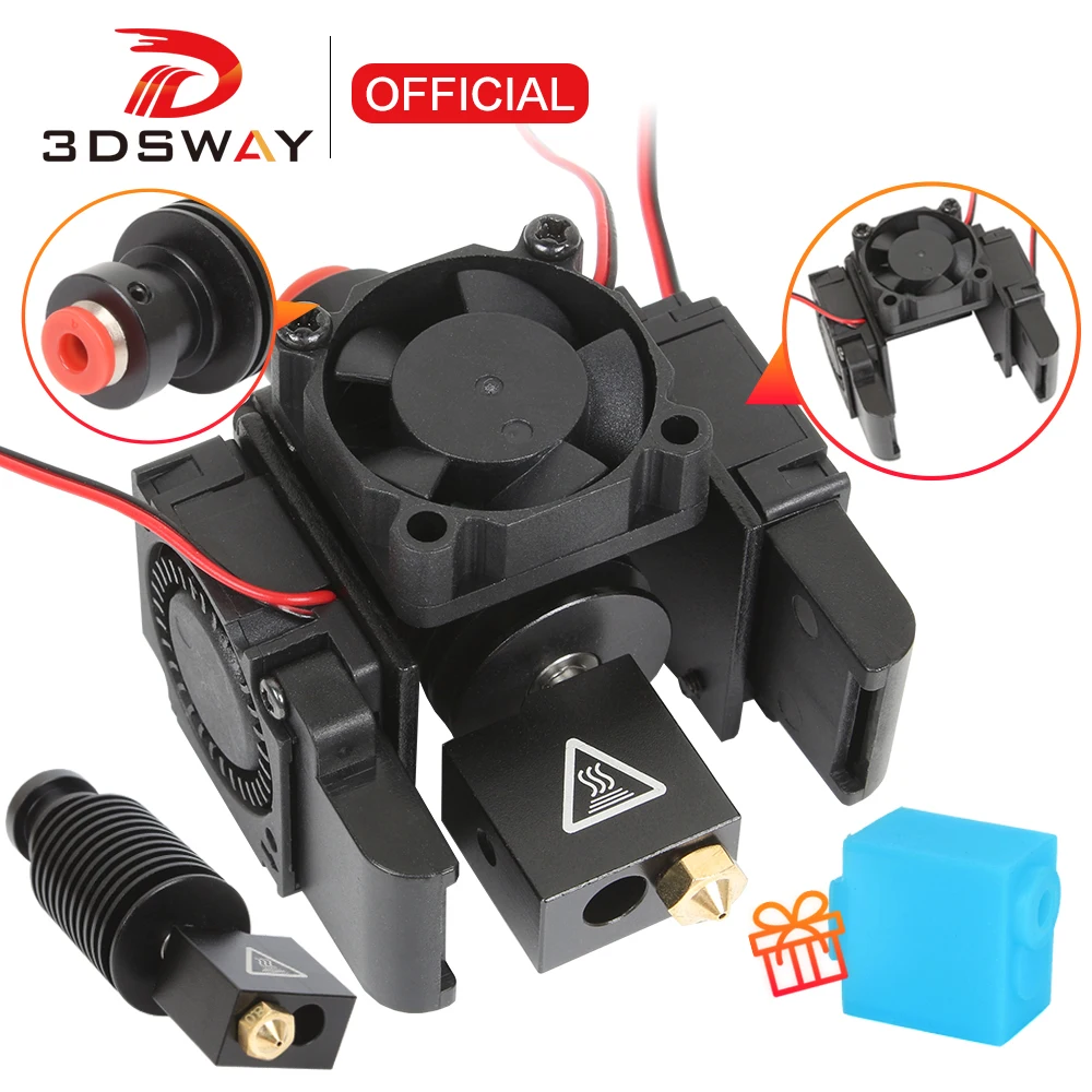 3DSWAY 3D Printer Part e3d V6 Hotend Kit All Metal Volcano Nozzle HotEnd Bowden Direct J-head 12V/24V Cooling Fan Bracket 1.75mm