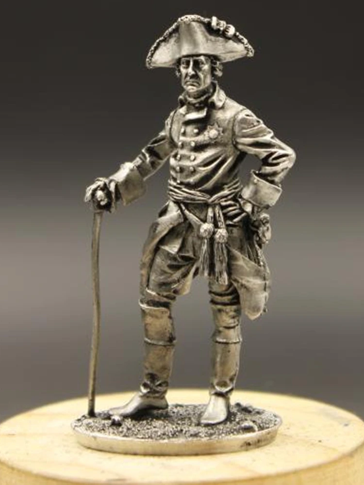The Great Metal British Soldier Figurines King of Prussia Home Decoration Gifts Modern Model Seven Years\' War 1/32 54mm