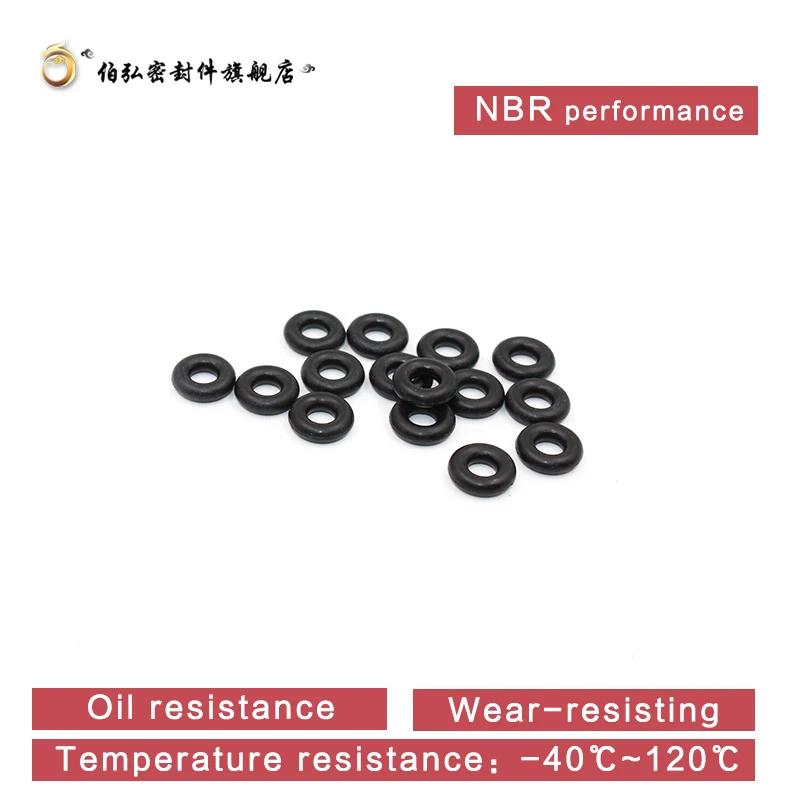 Gomma Nitrile O-Ring 50 Pz/lotto Nero di trasporto NBR Tenuta CS 2 millimetri OD5/5.5/6/6.5/7/8/8.5/9/10/10.5/11/11.5/12/13mm O-Ring di Tenuta