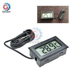 Mini LCD Digital Thermometer -20 ~ 110 ℃ Kühlschrank Kühlschrank Thermometer Indoor Outdoor Sonde 1m für Gefrier schrank Temperatur schwarz