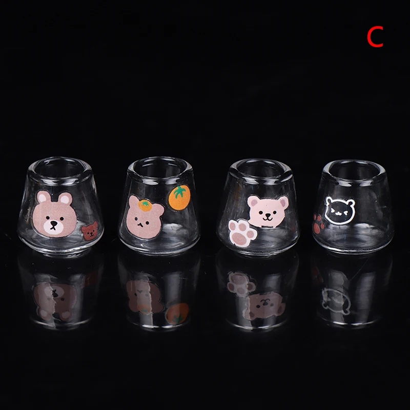 1/2/4/5/10pcs 1/12 Dollhouse Miniature Clear Glass Cup Model Kitchen Furniture Toys