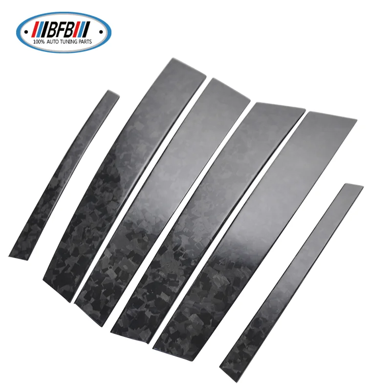 Forged Carbon fiber BC Center Pillar Window Trim Protection Cover For Alfa Romeo Stelvio Car exterior Accessories