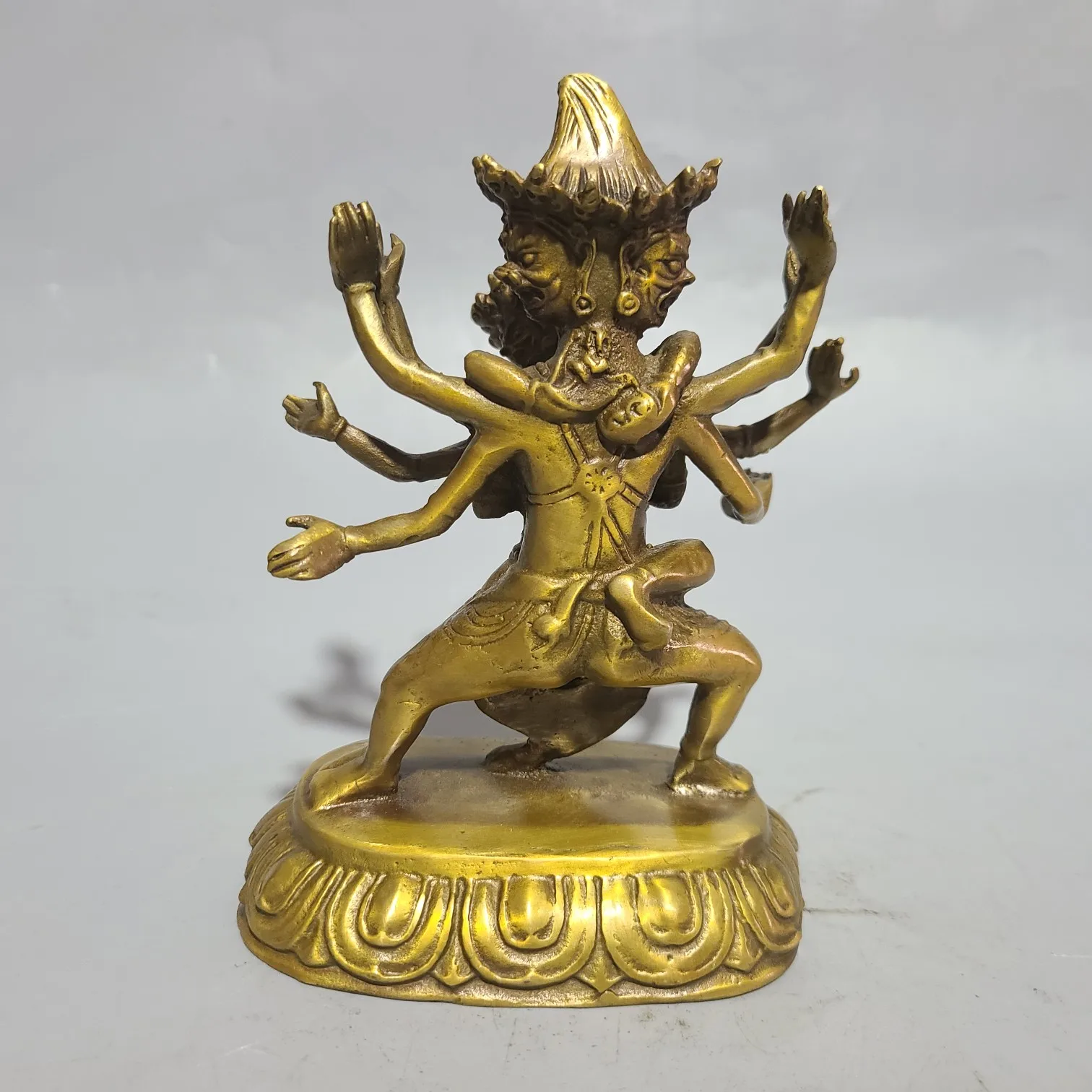 

Antique Made Old Brass Tibetan Buddha Happy Men's And Women's Home Decoration