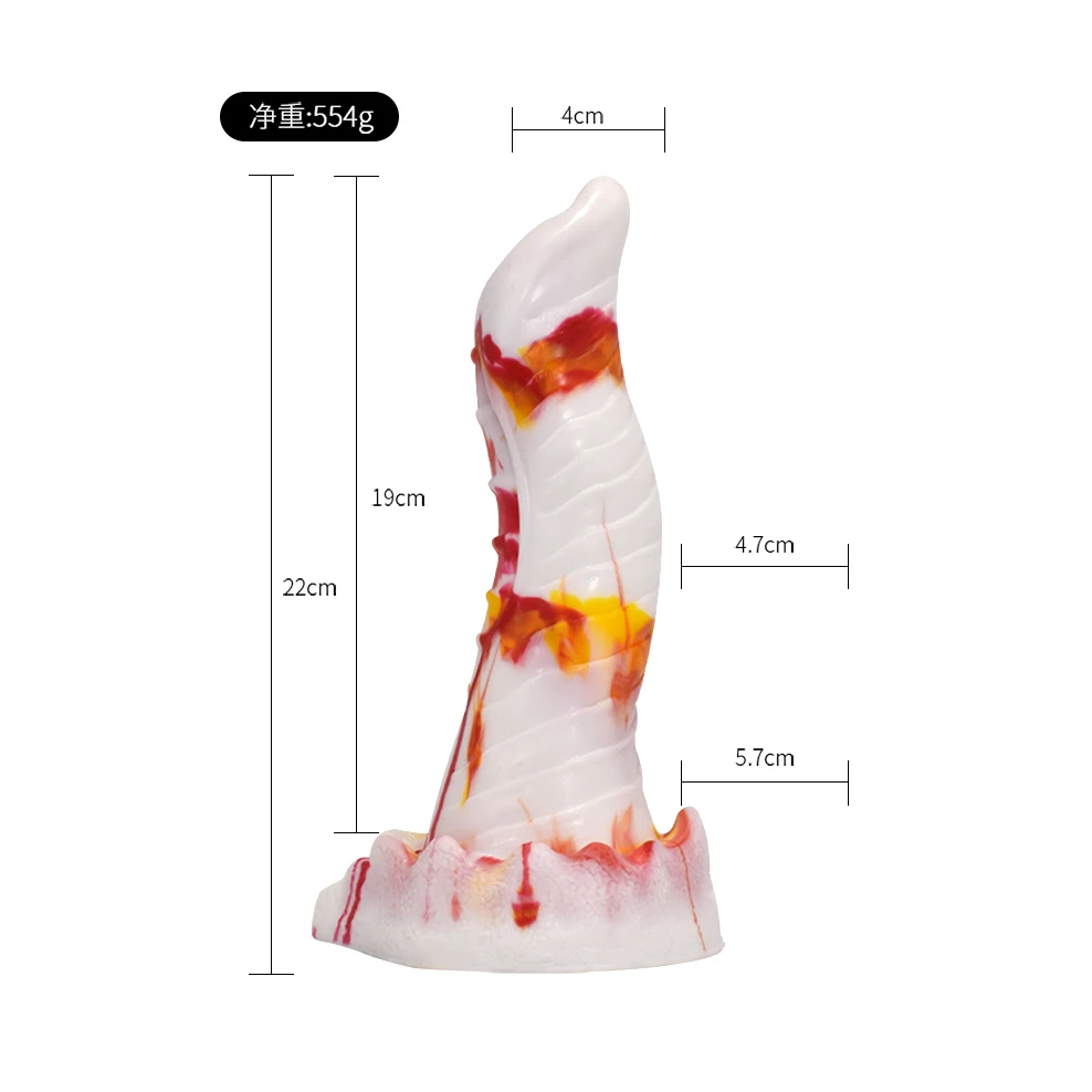 FAAK 2021 New red yellow white flame horse dog dildos silicone anal sex toys colorful animal Dragon penis sucker masturbator