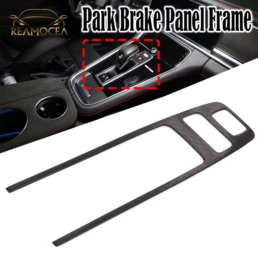 

Reamocea Carbon Fiber Style Park Brake Buttons Panel Frame Decoration Trim Fit for Porsche Cayenne Panamera 2017 2018 2019 2020