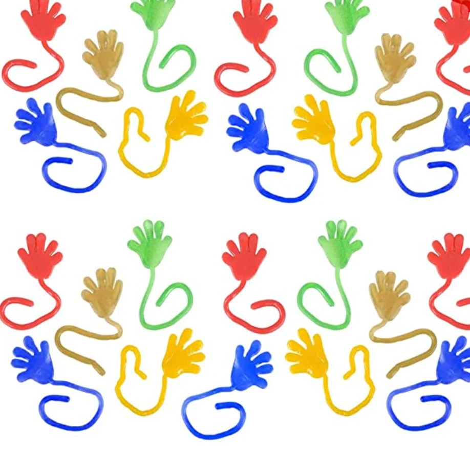

100Pcs Kids Fun Sticky Hands Palm Elastic Sticky Squishy Slap Palm Toy Kids Party Favors Novelty Gift Jokes Pranks