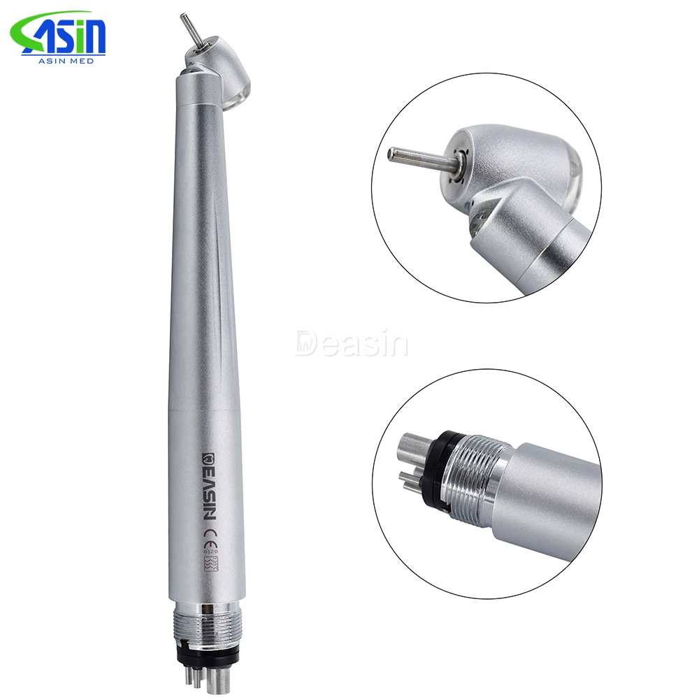 2/4 Hole LED E-generator 45 Degree Head Dental High Speed Surgical Handpiece Teeth Push Button Type Dental Equipment