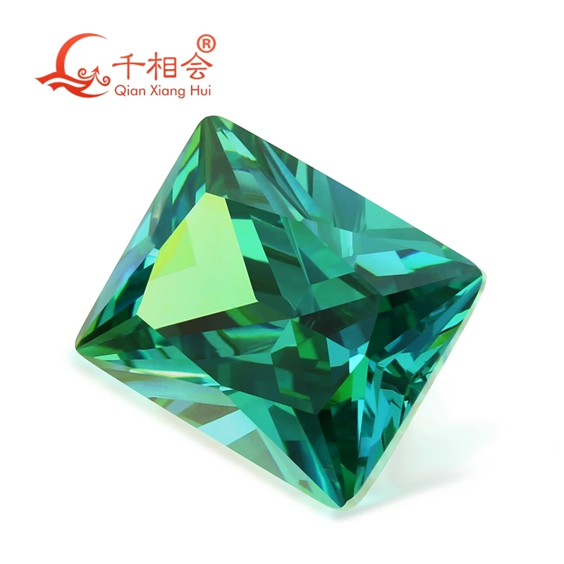 rectangle shape cubic zirconia special color  multi blue-green color cz loose stone