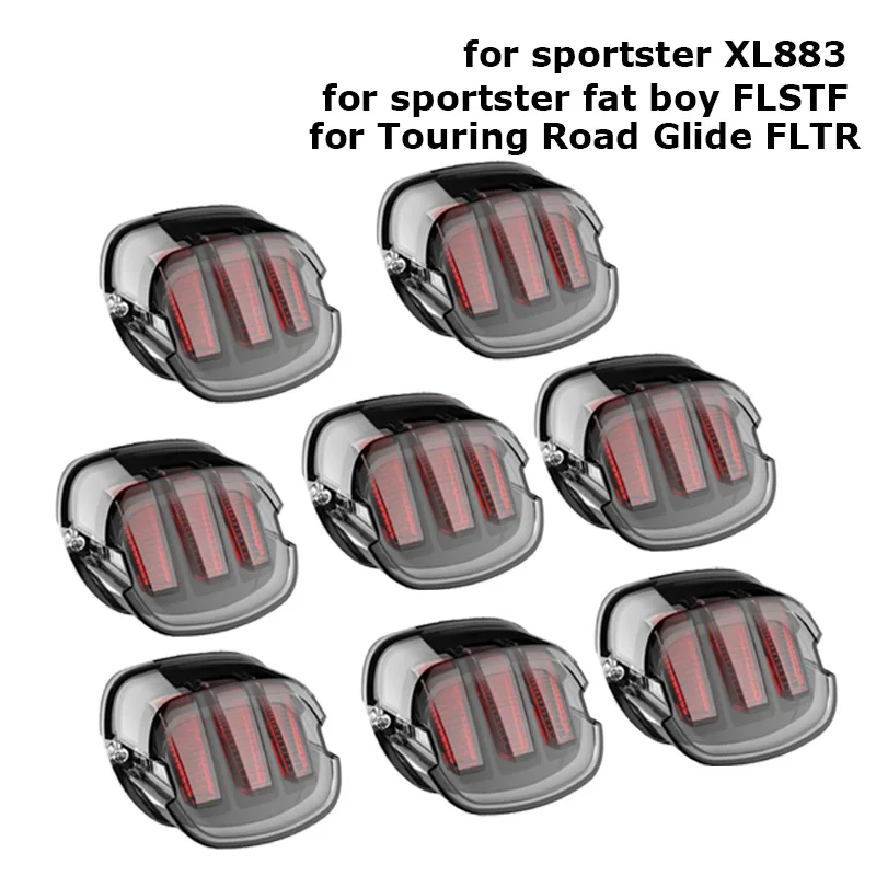 

Motorcycle LED Tail Light Smoke Lens Brake License Plate Lamp Rear Stop 12v For H-arley Dyna Road King Softail Touring