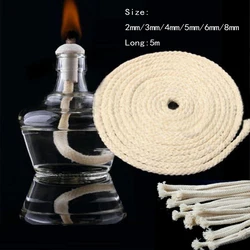 3/5M Lange Brander Alcohol Lont Touw Katoenen Lont Ronde Katoen Kerosine Olie Lamp Wieken 2/3/4/5/6/8Mm