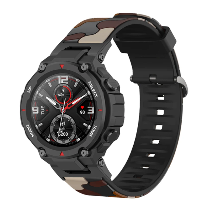 Vòng Tay Silicone Cổ Tay Cho Huami Amazfit T-REX/T-Rex Pro Ngụy Trang Dây Đeo Thay Thế Cho Xiaomi Huami Amazfit T-Rex