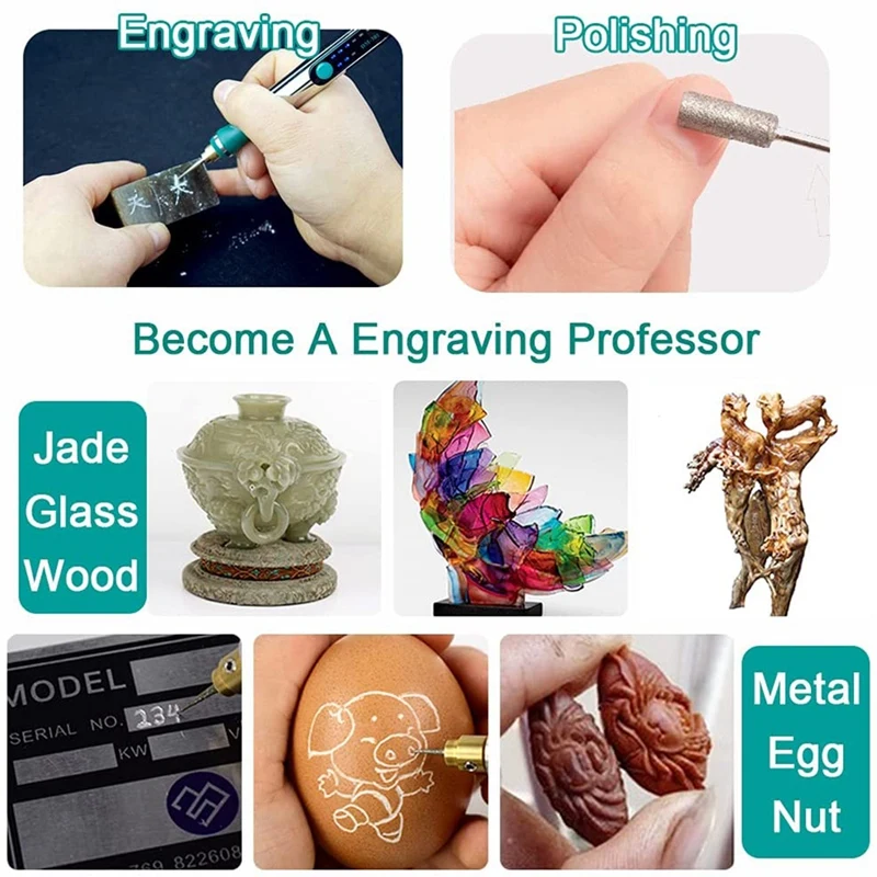 Engraving Machines Mini Electric Engraver Etching Pen Cordless Rotary Tool for Jewelry Glass Wood Ceramic Metal Plastic