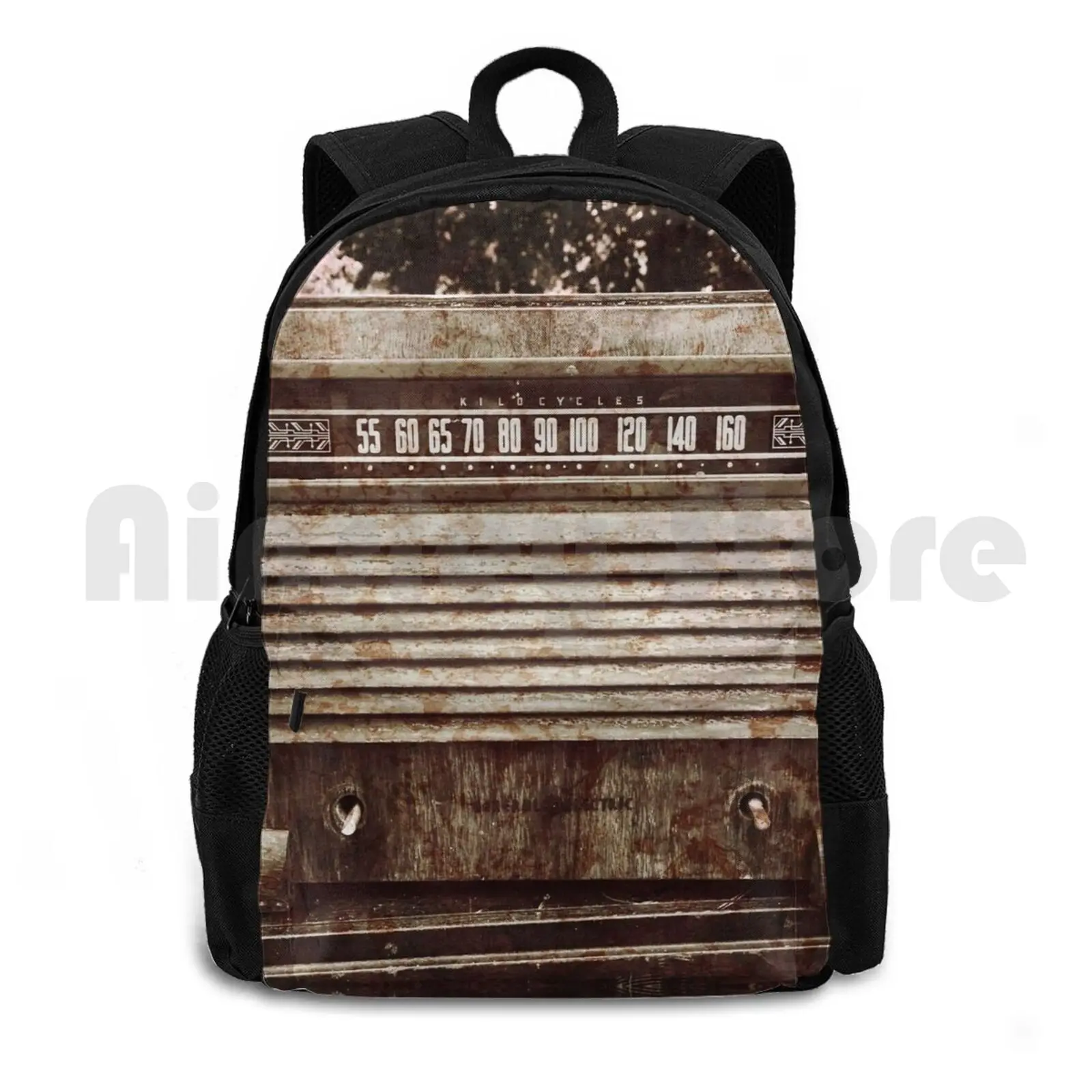 Classic Oldies Fan-Old Vintage Radio Photography Outdoor Hiking Backpack Waterproof Camping Travel Vintage Radio Old Weathered