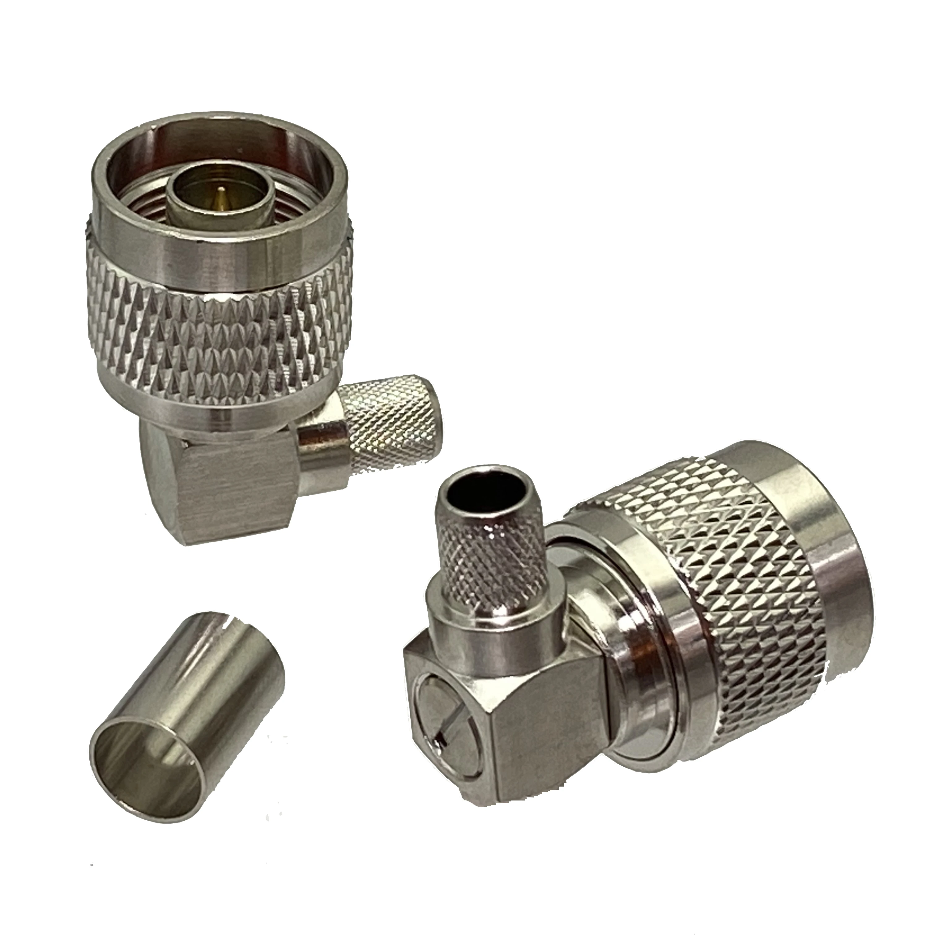 

1pce Connector N male plug crimp RG5 RG6 5D-FB LMR300 cable right angle RF Coaxial Wire Terminals