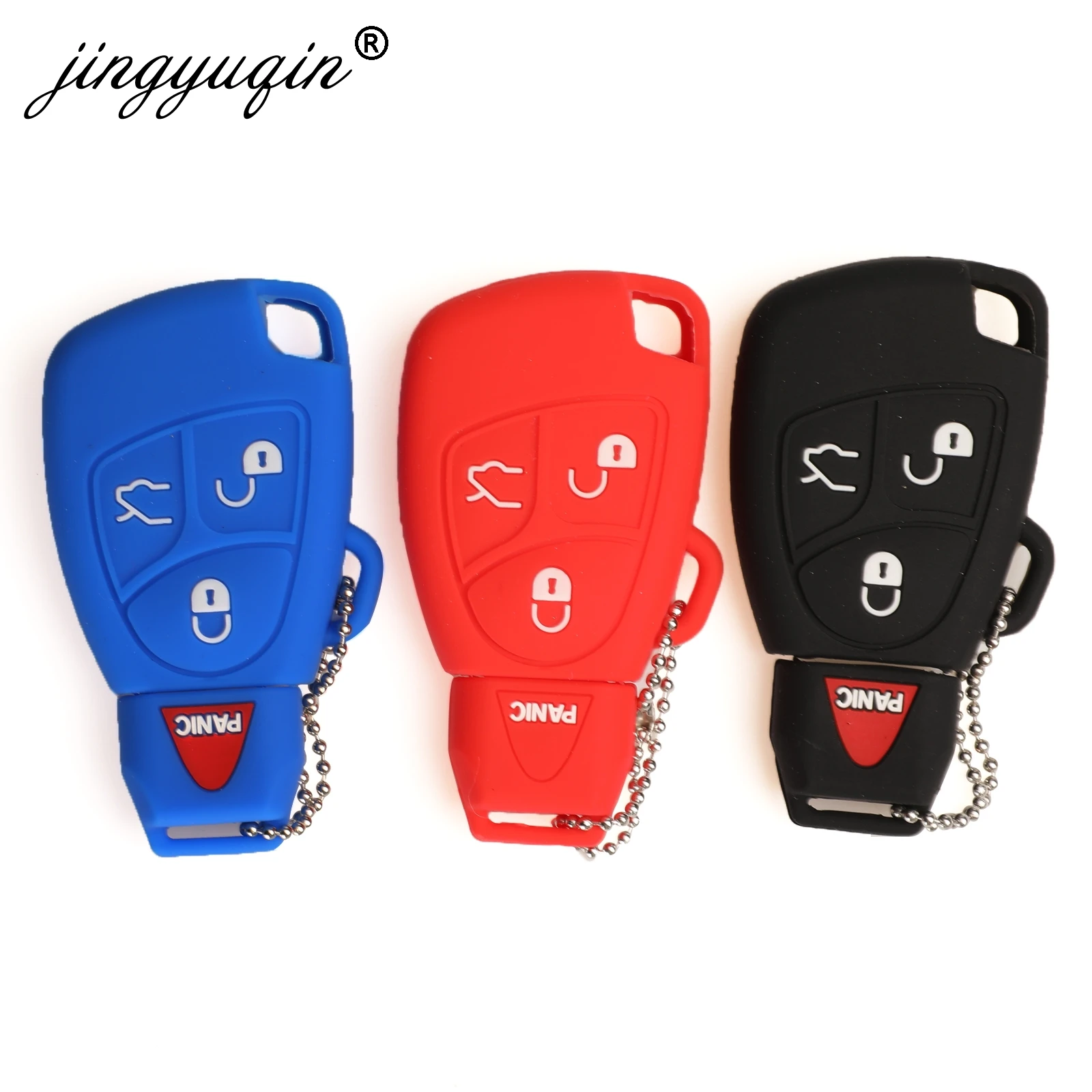 jingyuqin Silicone Cover For Mercedes Benz B C E ML S CLK CL 3/4 Buttons Rubber Skin Remote Key Fob Case