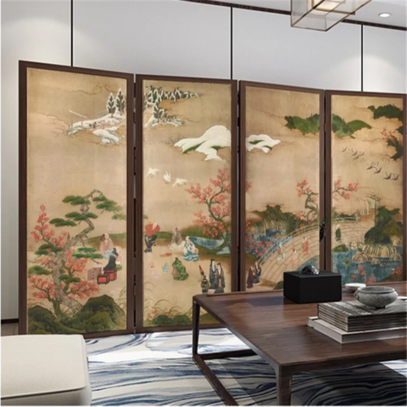 Japanese style ukiyo-e view landscape background wall Industrial Decor wallpaper 3d mural Hot Pot restaurant  murals wall papers