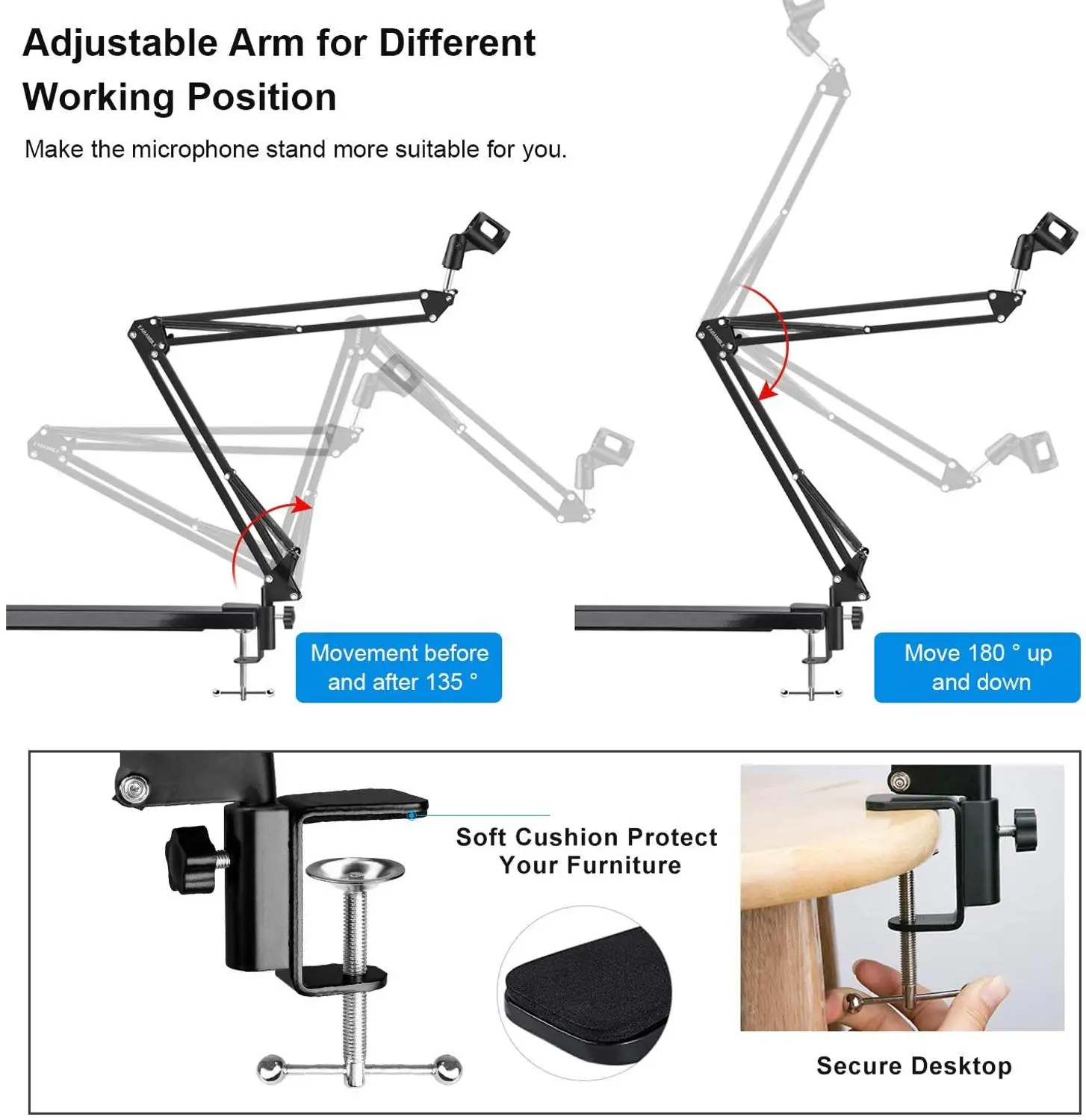 Подвесной микрофон с зажимом для голоса, записи, игр