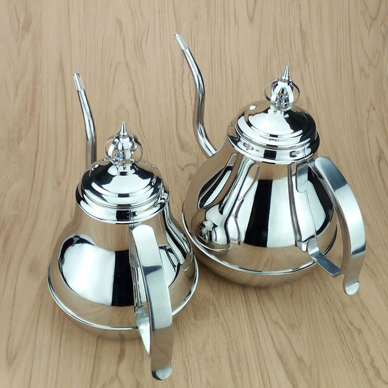 1.2L/1.8L Latin Design Teapot Thicker 304 Stainless Steel Water Kettle Palace Tea Pot For Home Restaurant