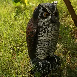 Grand théâtre à cornes répulsif pour rongeurs d'oiseaux, faux théâtre réaliste, épouvantail de corbeau, répulsif extérieur, décor de jardin, cour, pelouse, leurre