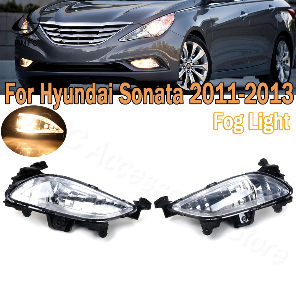 PMFC Car Front Bumper Fog Lights Fog Lamp Assembly With Bulb Foglamp For Hyundai Sonata 2011 2012 2013 92201-3Q000 92202-3Q000