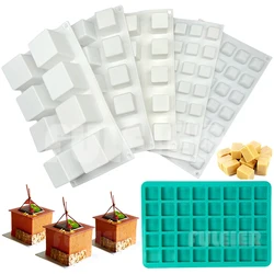 3D Square Cube Shape Silicone Mold Mousse Cake Baking Molds For Caramel Candy Dessert Cheesecake Truffle Jelly Brownie  Bakeware