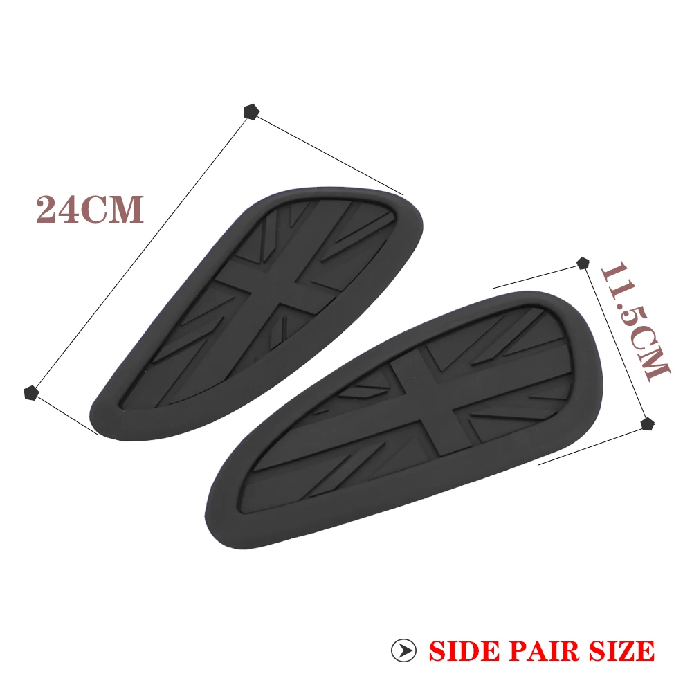 Universal For Enfield Retro  Scrambler Thruxton Motorcycle Fuel Tank Pad Rubber Sticker Protector Sheath Knee