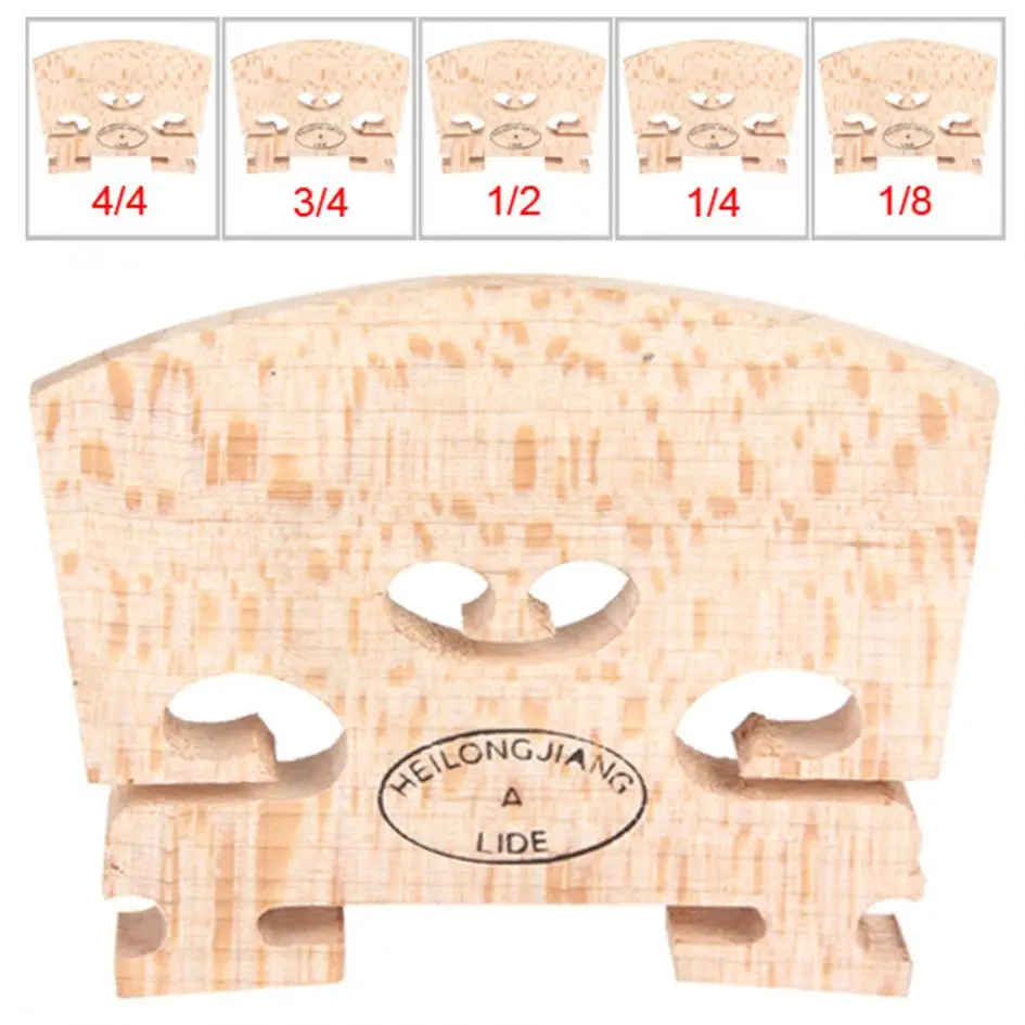 Maple Wood Violin Bridges for 1/8 1/4 1/2 3/4  4/4 Regular Type Size Bridge Violin Strings Musical Instrument Parts Tool