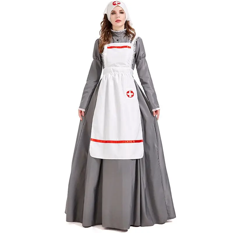 M-XXL Women Halloween Nightingale Costumes Female Doctor Nurse Cosplay Carnival Purim Parade Stage Show Role Play Party Dress